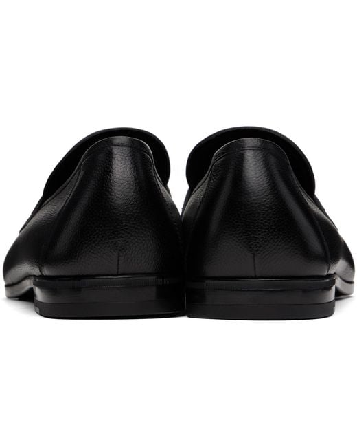 Tom Ford Black Supple Grain Leather Sean Penny Loafers for men