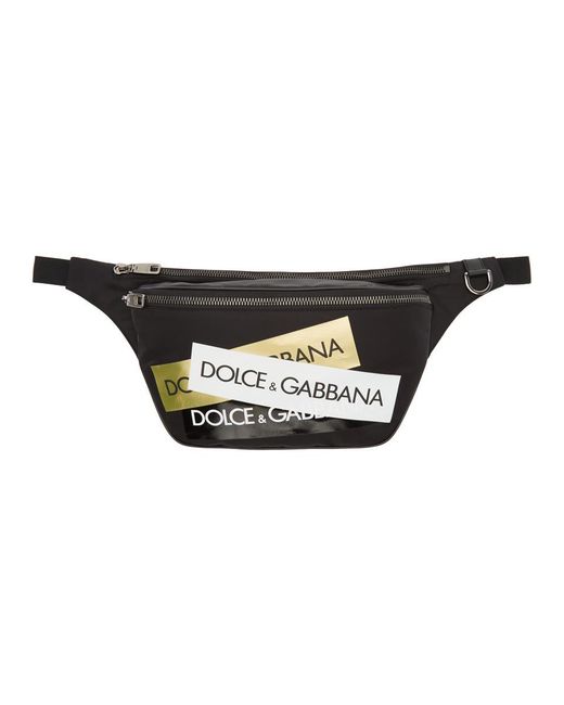 Dolce & Gabbana Black Logo Patch Belt Bag for men