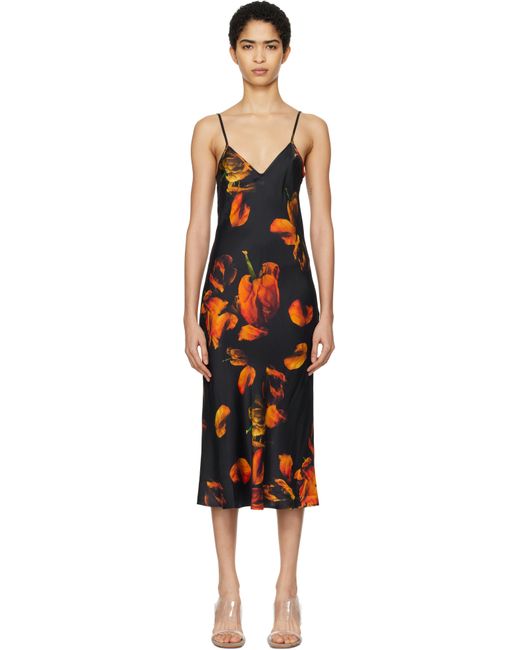 SILK LAUNDRY Black 90S Slip Midi Dress