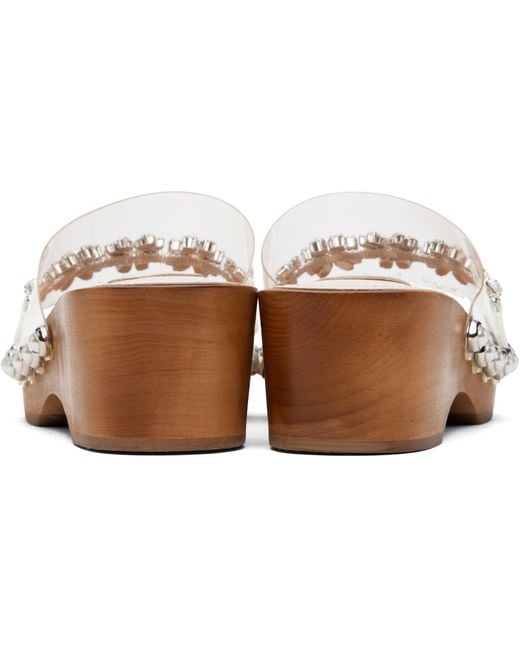 Simone Rocha Black Transparent Embellished Scalloped Wooden Heeled Sandals