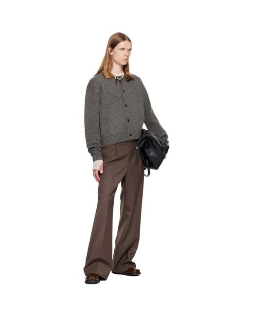 TONYWACK Gray Shetland Wool Raw Cardigan for men
