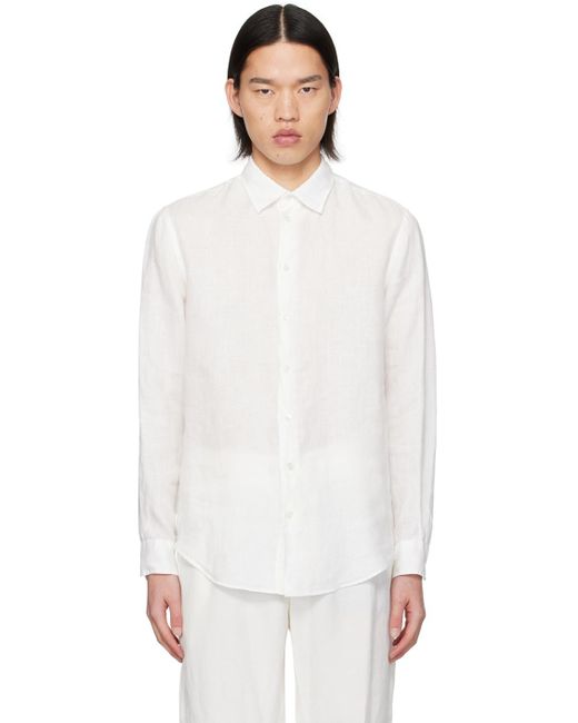 Chemise semi-e blanche Emporio Armani pour homme en coloris White