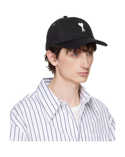 AMI Blue Cotton 'Ami De Coeur' Felt Patch Cap for men