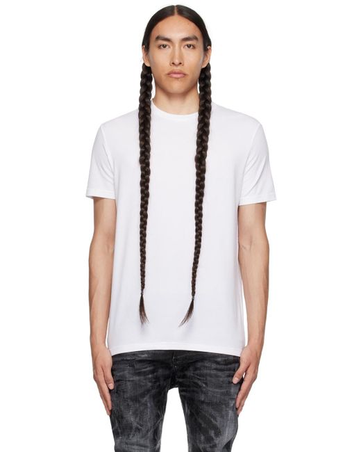 DSquared² Black Two-pack White Basic T-shirts for men