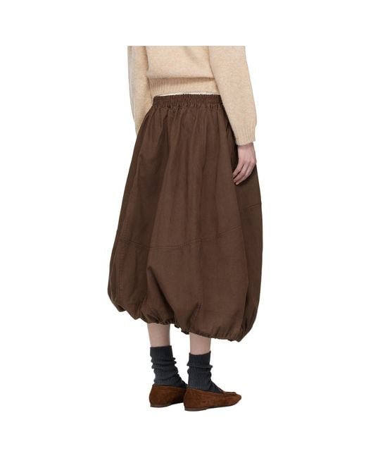 YMC Brown Parachute Maxi Skirt
