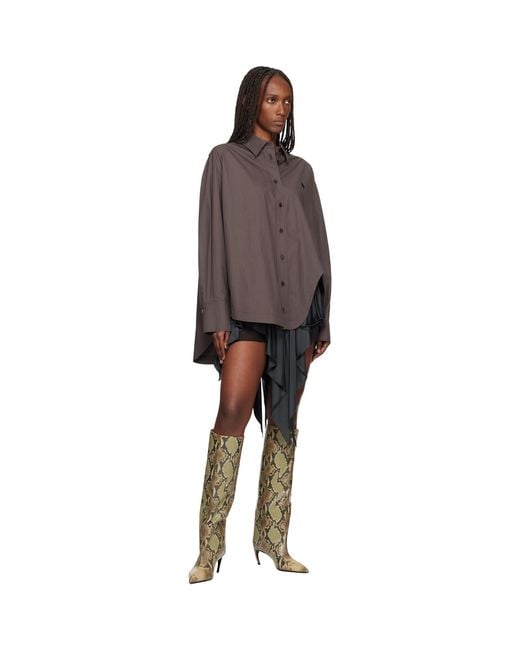 The Attico Green Khaki Lea Tall Boots
