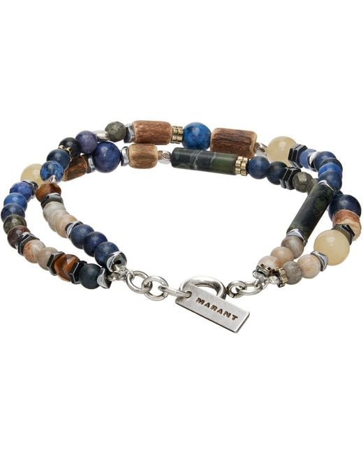Isabel Marant Blue Beaded Bracelet for men