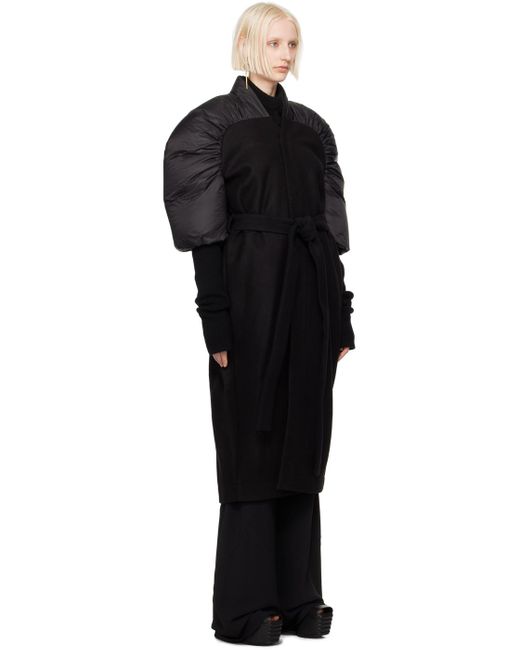 Rick Owens Black Porterville Duvetina Down Coat