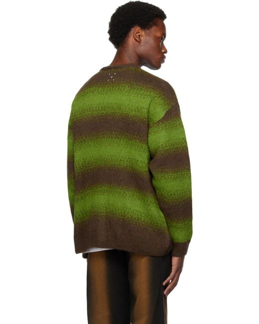 Pop Trading Co. Green Striped Cardigan for men