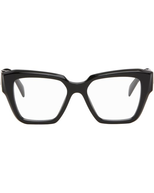 Prada Black Symbole Rectangle Acetate Glasses