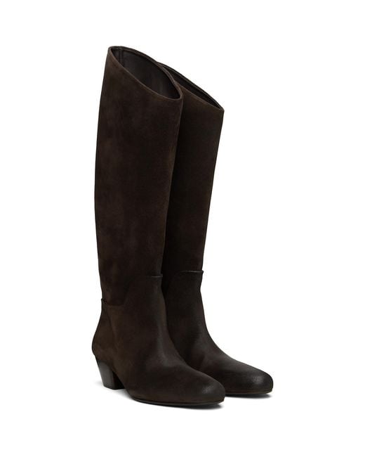 Marsèll Black Goccio Reversed Leather Tall Boots