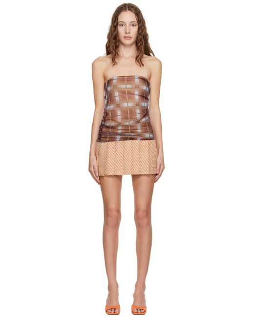 Sultry Virgin Black Check Strapless Minidress