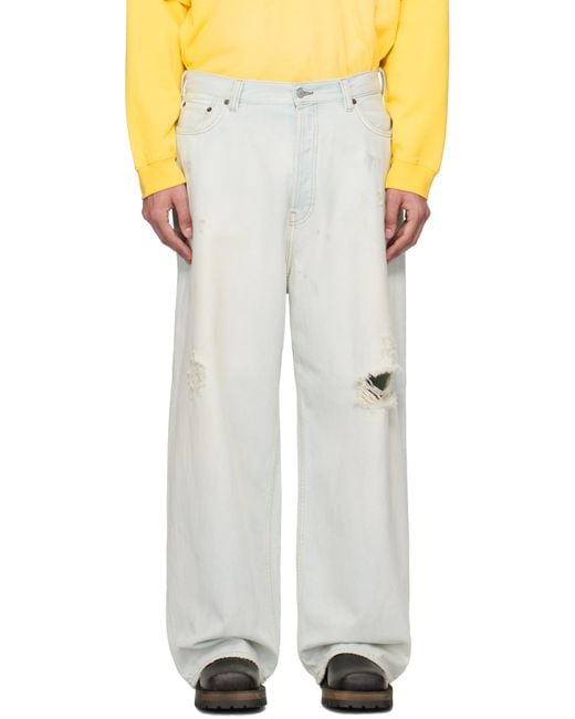 メンズ Acne ブルー 2023M スーパー バギーフィット ジーンズ White