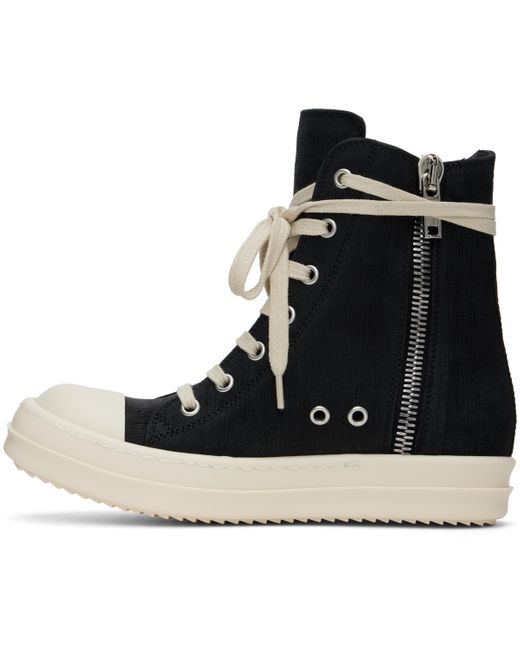 Rick Owens Black Sneaks High-Top Canvas Sneakers
