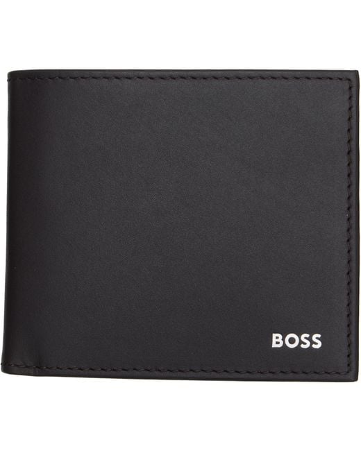 Boss Black Logo Stamp Leather Wallet for men