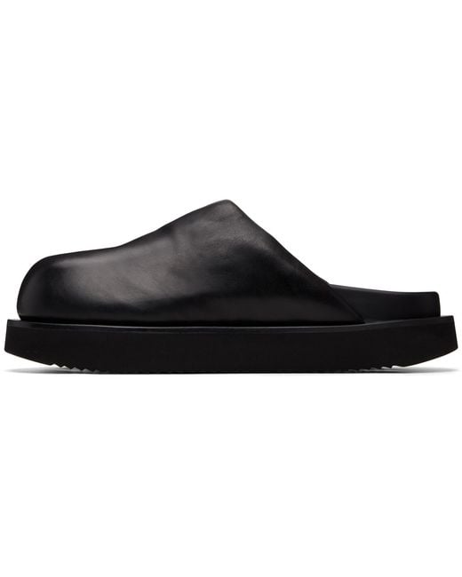 Rick Owens Black Tower Padded Platform Slides for men