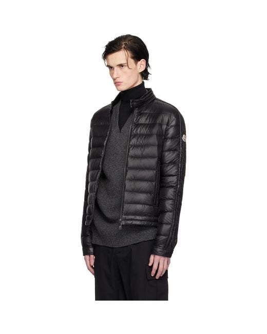 Moncler Black Jacobus Biker Down Jacket for men