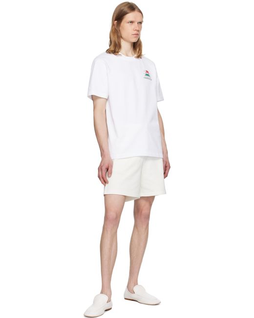 Casablanca White Off- 'Casa Way' Mountain Sweat Shorts for men