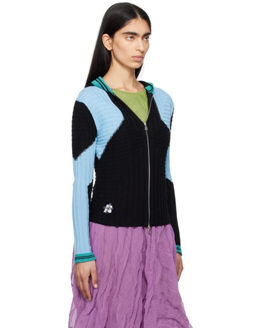Kiko Kostadinov Black Quimby Fitted Knit Hoodie