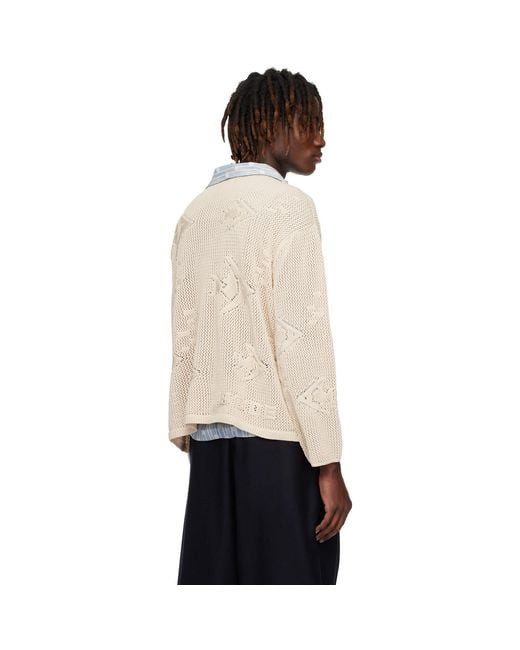 Bode Black Angel Fish Sweater for men