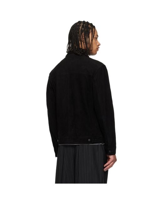 Boss Black Goatskin Suede Jacket for men