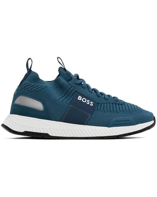 BOSS by HUGO BOSS Blue Sock Sneakers for Men | Lyst UK