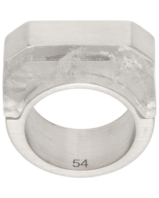 Rick Owens Metallic Double Crystal Hollywood Ring for men