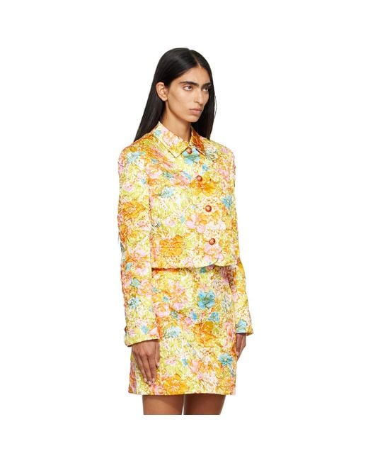 Versace Metallic Printed Silk Duchesse Jacket