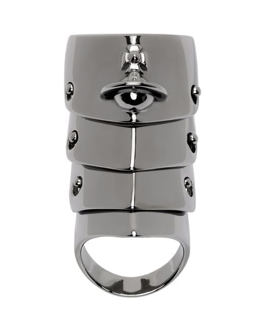 Vivienne Westwood Gray Armour Ring for men