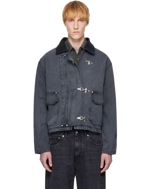 mfpen Blue Clasp Denim Jacket for men