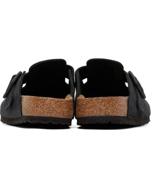 Birkenstock Black Regular Boston Wire Buckle Slip-On Loafers for men