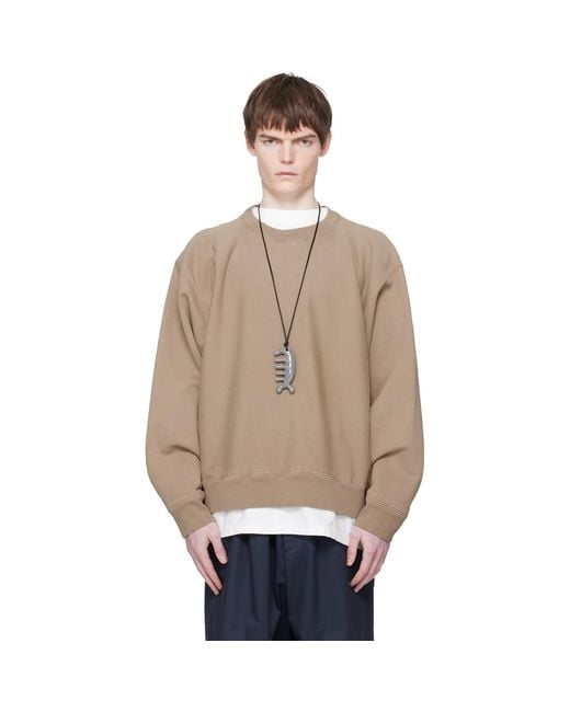 Hed Mayner Natural Embroidered-Logo Sweatshirt for men