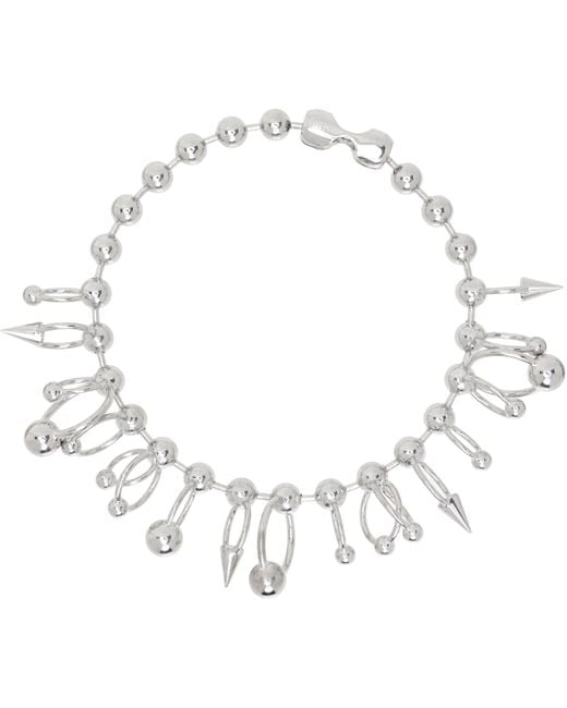 Jean Paul Gaultier シルバー The Ball ネックレス White