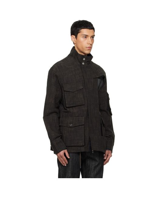 NULLUS Black Deconstructed Multi-Form M65 Jacket for men