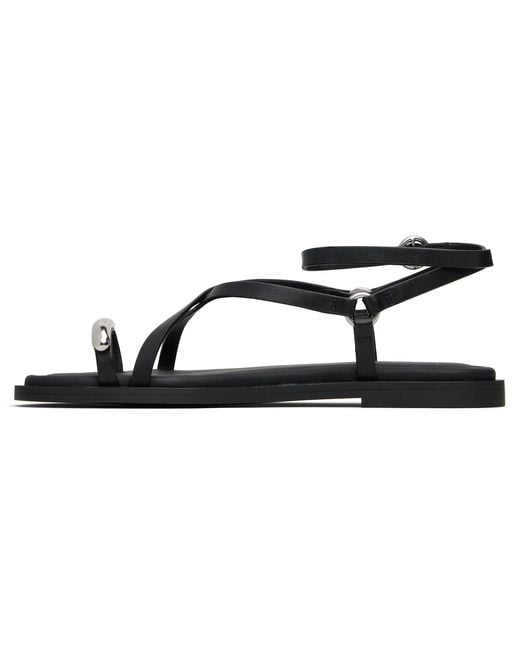 Rag & Bone Black Geo Toe Ring Sandals