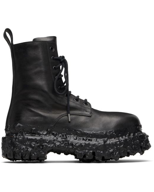 A Diciannoveventitre Black Octa Combat Boots for men