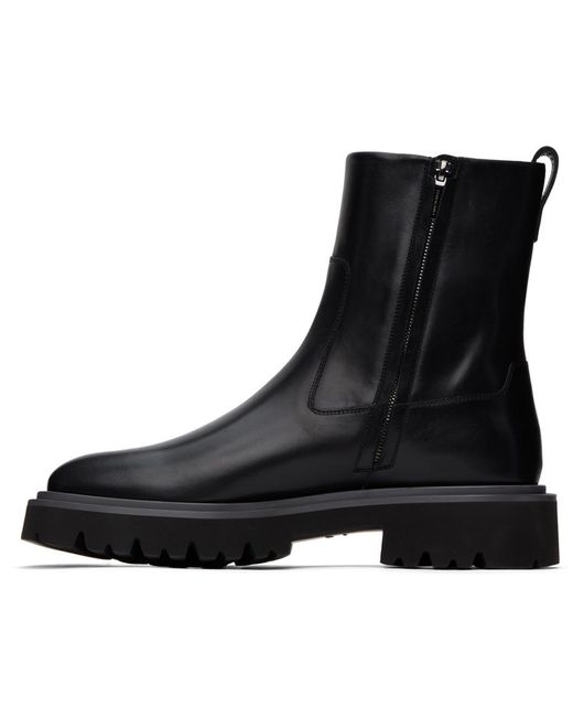 Ferragamo Black Leather Chelsea Boots for men