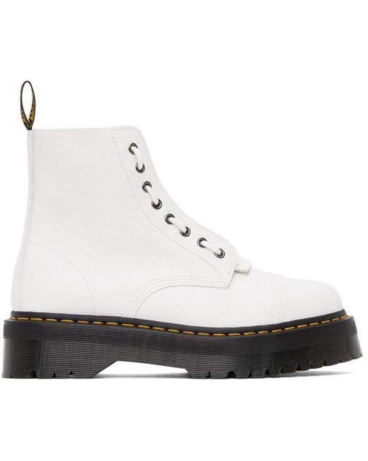 Dr. Martens Leather Zip Sinclair Boots in White - Lyst