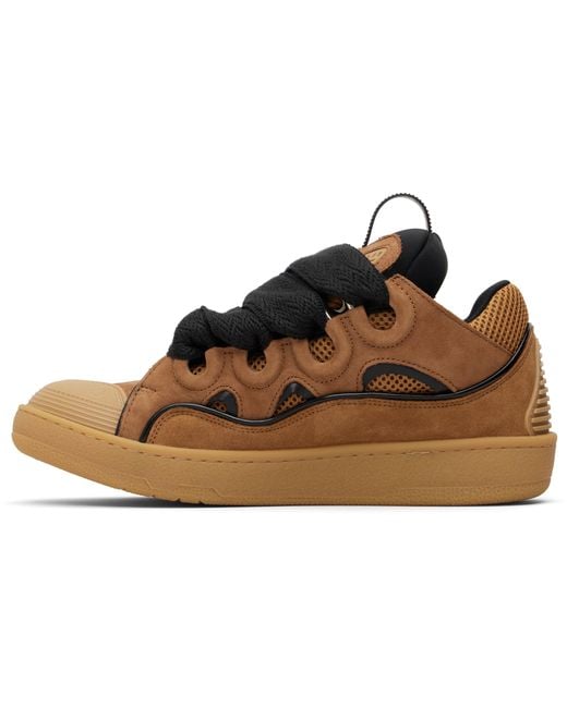 Lanvin Black Tan & Curb Leather Sneakers