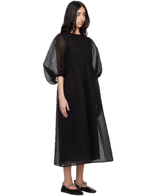 CECILIE BAHNSEN Black Karmen Midi Dress