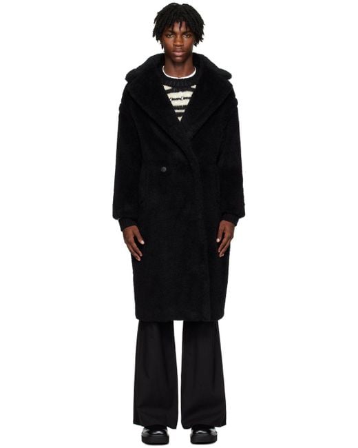 Max Mara Black Teddy Bear Coat for Men Lyst