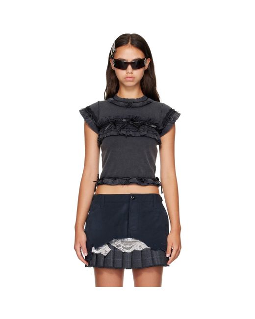 Balenciaga Blue Ruffle T-Shirt