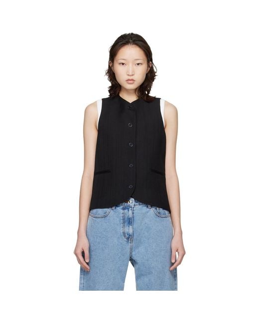 Loulou de Saison Black Paco Tailored Waistcoat