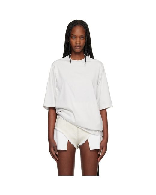 Rick Owens White Temple Jumbo Ss T-Shirt