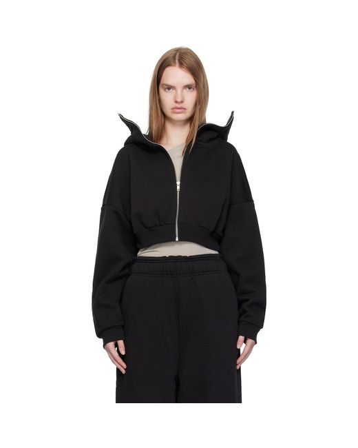 Entire studios Black Cropped Full Zip Hoodie