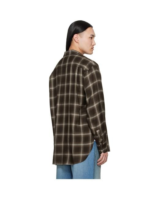 Ssstein Black Check Oversized Ls Shirt for men