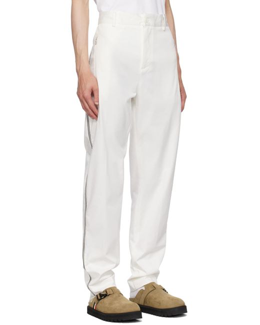 Moncler White Piping Trousers for men