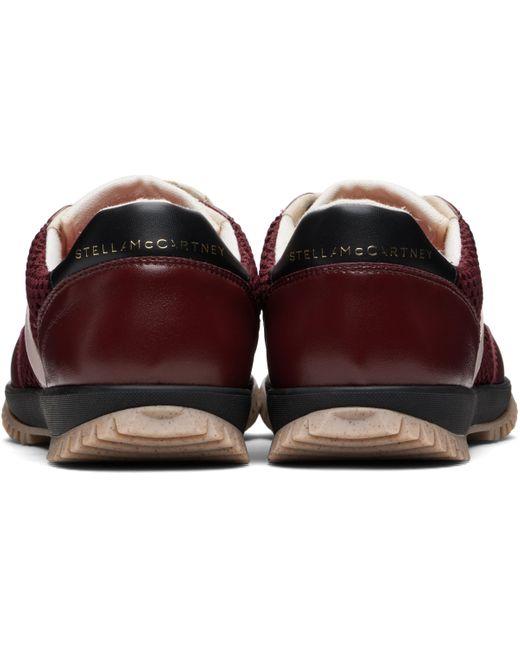 Stella McCartney Black Burgundy S-Wave Sport Mesh Paneled Sneakers
