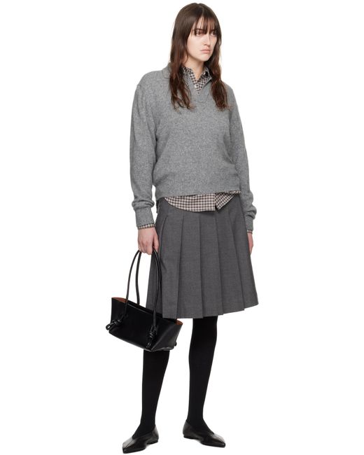 DUNST グレー フランネル プリーツ ミディアムスカート ブラック | Lyst