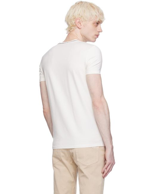 T-shirt blanc cassé à encolure arrondie Zegna pour homme en coloris Multicolor